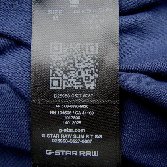 G-Star Raw Blue Graphic Script Short Sleeve T-Shirt Mens Size Medium Tee NEW - Picture 8 of 12